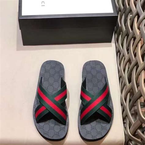 dép gucci nam quai chéo|gucci dep.